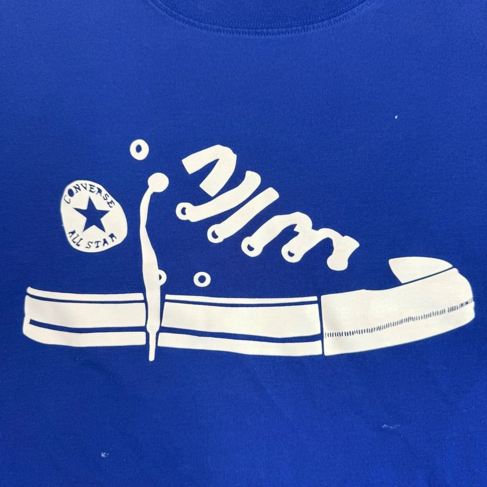 Converse‎ Graphic T-Shirt Kids Large L Blue Chuck Taylor Sneaker (Read)